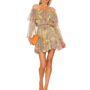 MISA Los Angeles Floral Off-Shoulder Dress